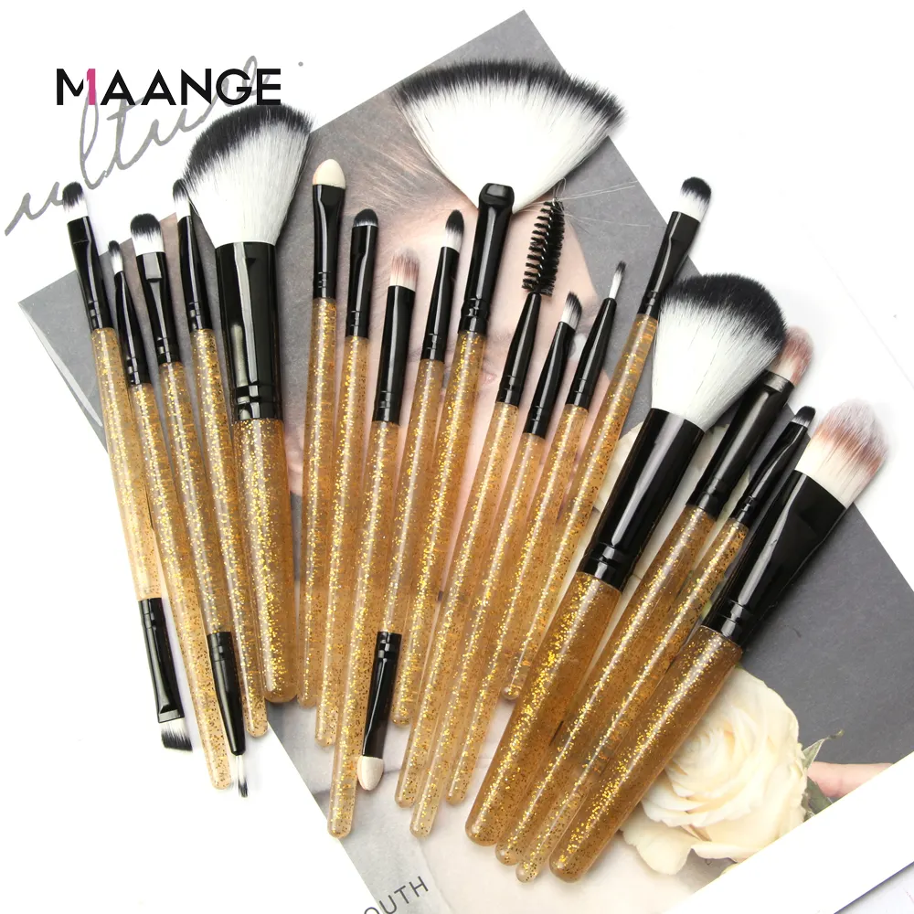 MAANGE new design wholesale quality makeup brushes 18 pcs custom low price cosmetics brush set