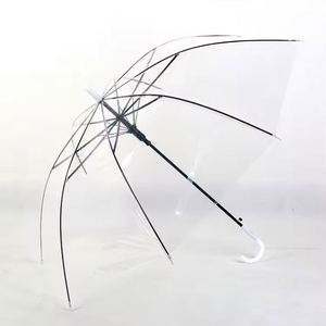 Parasols Droits en PVC avec Logo Personnalisé pour Événements Promotionnels Cadeaux d'Entreprise Parapluie Transparent Clair - Product Image 4