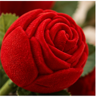 Boîte à bijoux personnalisée en rose floqué pour bagues, boucles d'oreilles, colliers, demande en mariage, cadeau de la Saint-Valentin, emballage cadeau