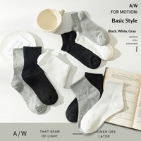 Chaussettes mi-mollet en coton pour hommes et femmes, fines, couleur unie, absorbant la sueur, pour le sport et les loisirs, printemps-été, 7305
