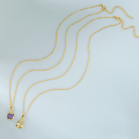 Nuevo Diseño Exclusivo: Collar de Verano con Colgante de Zirconia Cúbica Blanca y Citrino en Forma de Cojín, Estilo Eternidad Delicado