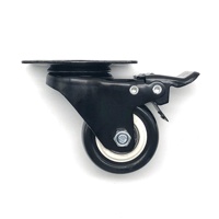Roue de chaise industrielle de meubles de vente chaude roulette pivotante en PVC PU de 2 pouces 50MM avec frein