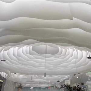 Огнестойкий потолочный светильник A1 из французской текстурированной бумаги Dupond с тиснением «волна», для выставочного оборудования - Product Image 2