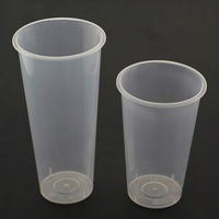 Gobelet en plastique transparent jetable pour jus, à emporter, avec couvercle, personnalisable avec votre propre logo