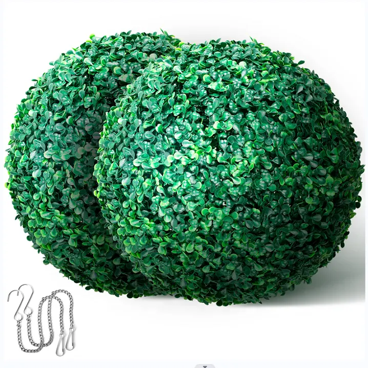 Garden Home Indoor Outdoor Decoration Hanging Boxwood Artificial Plant Topiary Ball