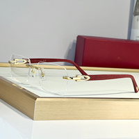 Lunettes de vue de luxe sans monture à coupe diamant, style aviateur, forme carrée irrégulière, pour lecture sur ordinateur, de créateur, pour affaires