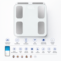 Balance connectée intelligente pour la composition corporelle avec application, 8 électrodes, analyseur professionnel de la composition corporelle, capacité maximale de 180 kg, écran LED en verre trempé