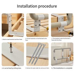 ราวข้างเตียงแบบพับได้ป้องกันตกทำจากโลหะเงาสำหรับห้องนอนโรงแรม - Product Image 3