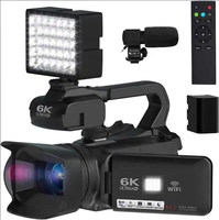 6K DV 64MP Dijital Kamera 4.0" IPS Dokunmatik Ekran 18X Zoom 2.4G 360 °   Uzaktan WiFi Uygulaması HDMI Harici Mikrofon Web Kamerası
