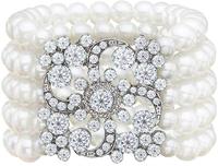 YL Vintage Persönlichkeit Drei schicht ige Perle Strass Elastisches Armband Ball Kleid Schmuck Ringe Ohrringe Modische Ohrringe