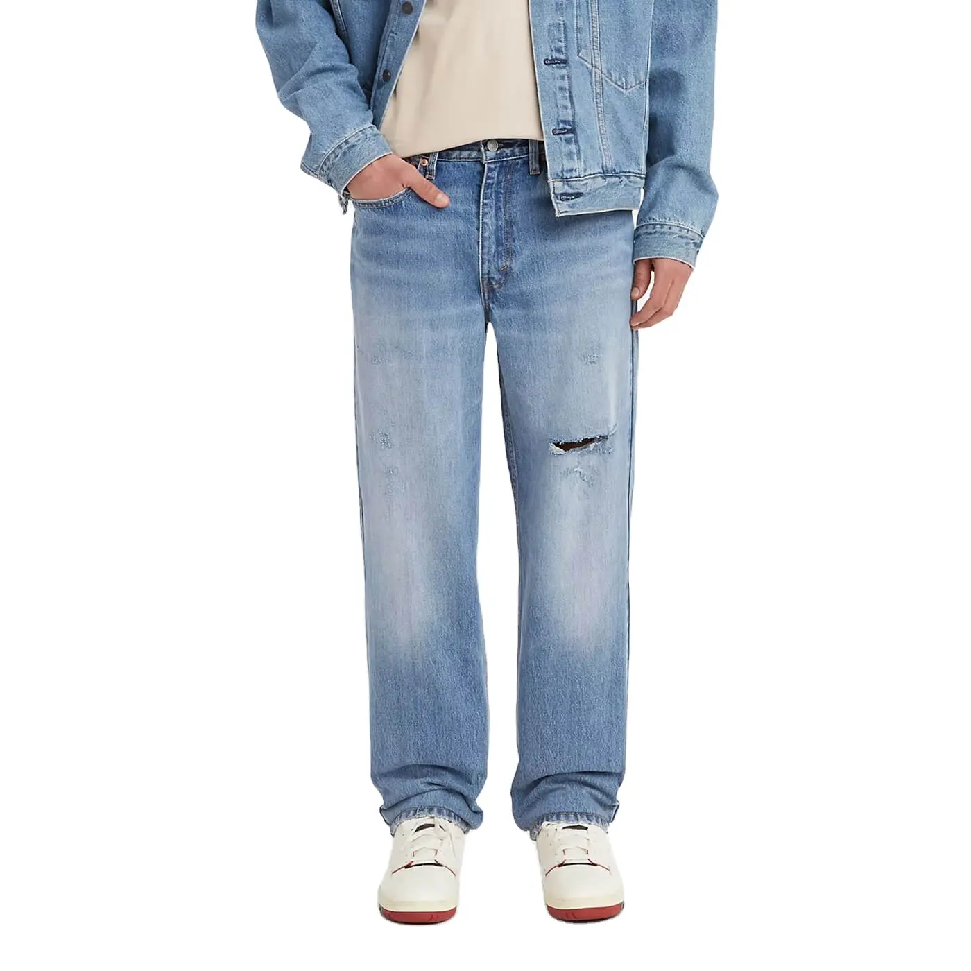 סיטונאי oem מותאם אישית לנשימה 100% מכנסי כותנה אופנה באיכות גבוהה מסוגנן נמתח גברים ג 'ינס