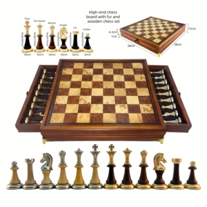Juego de Ajedrez de Madera de Lujo de Alta Calidad en Oferta, 38*38cm, Ecológico, con Diseño de Cajón para Niños - Product Image 1