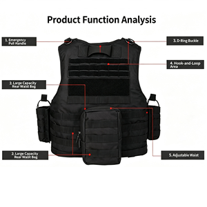 Gilet modulaire robuste Kango MOLLE avec pochettes pour magazines, radio et matériel médical - Product Image 3