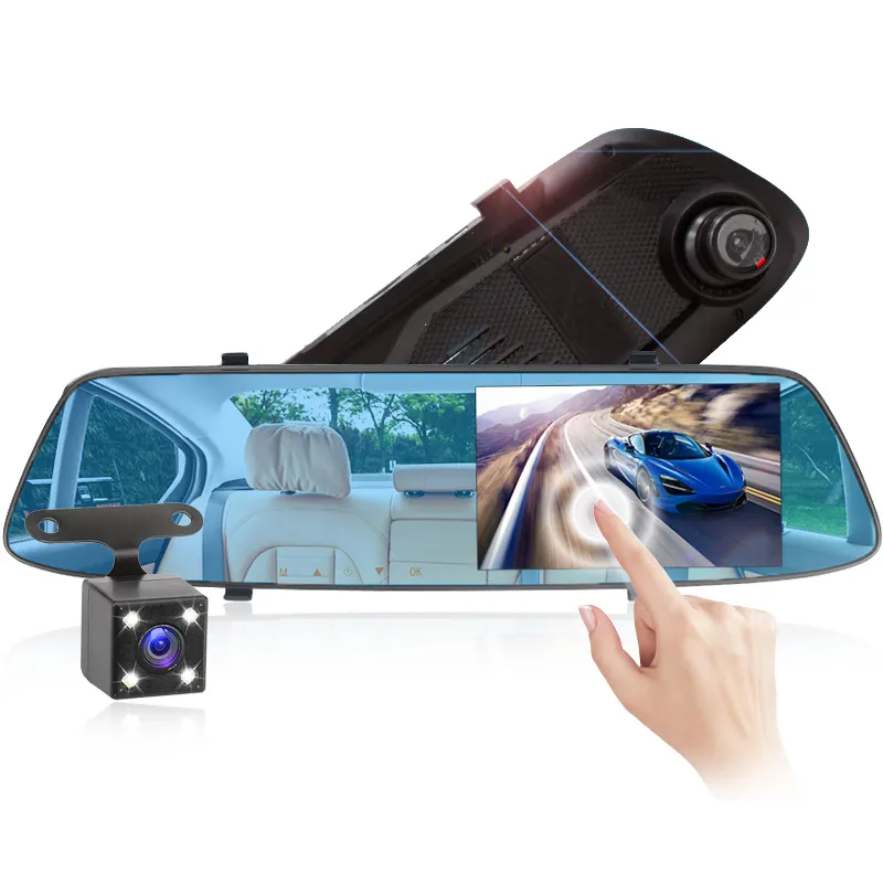 4.3" Dual Dash Camera User Manual Hd 720P/1080P optional Car Dvr Camera Video Recorder Rearview Mirror Dash Cam With G-sensor