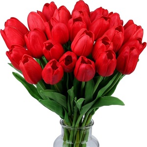 Flor de tulipán artificial de tacto real y duradero con tallos para decoración de centros de mesa en el hogar, jardín, fiestas y bodas. - Product Image 2