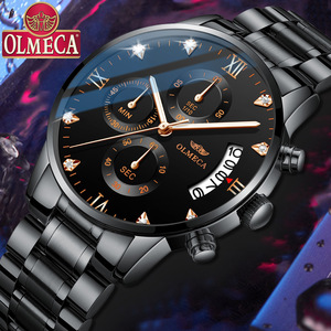 <span class=keywords><strong>OLMECA</strong></span> Luxus Quarzuhr für Herren Fashion Classic 12 Stunden Uhr Auto Kalender Edelstahl Armbanduhr Alle Zifferblatt Arbeits uhren - Product Image 6