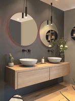 Vente en gros usine : Meuble de salle de bain mural moderne de luxe en marbre, taille personnalisée, pour hôtels et maisons, avec lavabo en pierre d'ardoise
