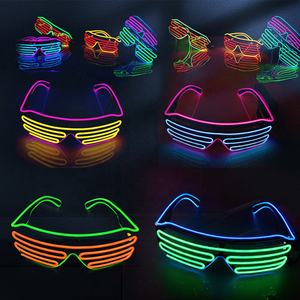 El Shutter Shades Lunettes LED Lunettes Glow Lumineux EL Wire Neon Flash Light Up Lunettes Rave Costume DJ Lunettes <span class=keywords><strong>de</strong></span> <span class=keywords><strong>soleil</strong></span> Party Decor - Product Image 6