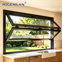 Fenêtre pliante verticale en aluminium sur mesure Rogenilan, double vitrage, extérieur, vitrage trempé, pliable, relevable