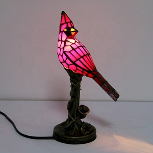 LongHuiJing Eco-Friendly Simple Flexible Dome Stained Glass Bird Accent Lamp with E14 Base AC Powered - Product Image 2