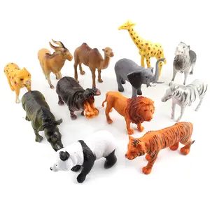 Atacado outro conjunto de presente crianças modelo de simulação selvagem, floresta, panda, mini brinquedos de plástico