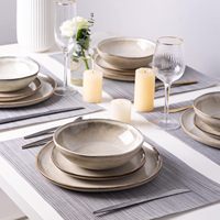 EKA Europe Vente en Gros Assiettes et Bols en Grès Service de Table en Porcelaine Glaçure Réactive Céramique