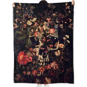 <b>Halloween</b> Skull Pumpkin Bat Flannel <b>Blanket</b> <b>Throw</b> <b>Blanket</b> Nap <b>Blanket</b> Fall Decor Trick or Treat Skin Friendly Reversible OEM ODM - Product Image 3