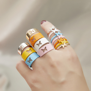 Juego de 6 Anillos de Mariposa de Colores para Mujeres, Hombres, Parejas, Amistad, Compromiso, Boda, Anillos Abiertos, Regalos de Joyería 2025 - Product Image 5