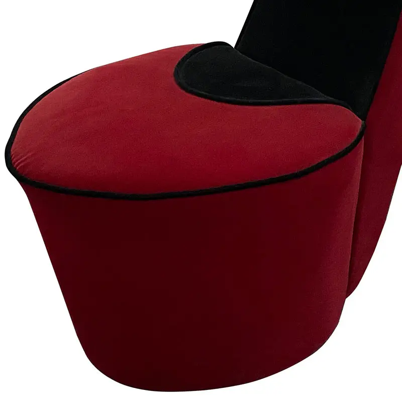 Sedia moderna con tacco alto in velluto rosso senza braccioli Hotel sedia a sdraio creativa divano letto piccole sedie da camera da letto comodo un sedile
