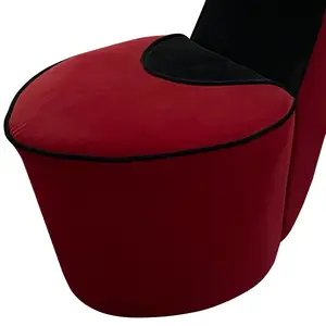 Modern kırmızı kadife kolsuz Accent yüksek topuk sandalye otel yaratıcı şezlong çekyat küçük yatak odası sandalyeler uygun bir koltuk