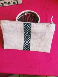 Bolso Tote de Rafia con Cierre de Botón, Forro de Penja, Tintes Vegetales, Estilo Urbano Simple, Uso Diario - Product Image 2