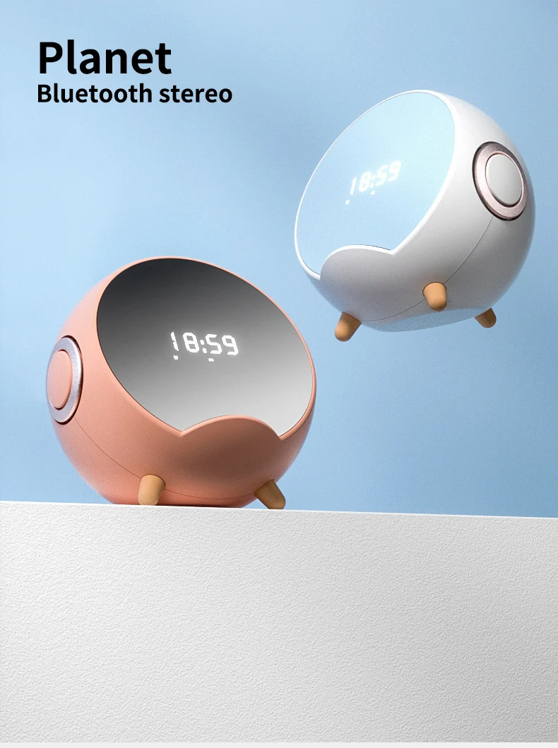 New smart home desktop alarm clock mobile phone bracket wireless charging small stereo