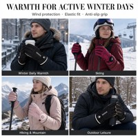 Gants de ski d'extérieur unisexes personnalisés avec logo, résistants à l'eau, coupe-vent et thermiquement isolés pour l'hiver