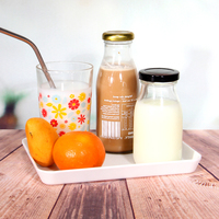 Botol kaca susu kosong transparan, 200ml 250ml 500ml 1 Liter