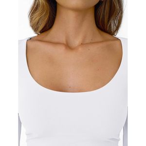 เสื้อยืดแขนยาวคอสี่เหลี่ยมสำหรับผู้หญิง2025ออกแบบได้ตามต้องการสำหรับฤดูใบไม้ร่วงเสื้อยืดน่ารักธรรมดาสำหรับ Y2K เสื้อยืดเข้ารูปเสื้อผ้าสตรีรุ่นพื้นฐาน - Product Image 6