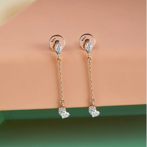 Boucles d'oreilles longues en diamant taillé Marquise avec une finition raffinée pour des événements glamour et des tenues de mode haut de gamme d'Inde - Product Image 5