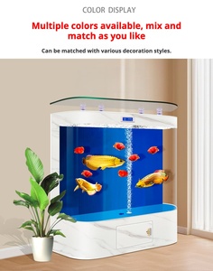 Grand <span class=keywords><strong>aquarium</strong></span> incurvé sans changement d'eau, écologique, sur pied pour salon - Product Image 5