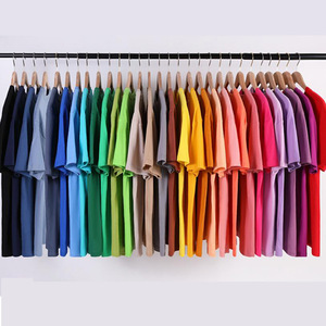 เสื้อยืดคอกลมแขนสั้นสีทึบ ผ้าฝ้าย 100 ชิ้น ชุดพ่อแม่ลูก ชุดนักเรียน ใช้ได้ทุกวัน - Product Image 1