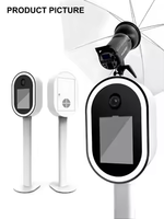 Cabine photo ovale pour iPad avec anneau lumineux RGB, station de selfie portable pour la location d'événements