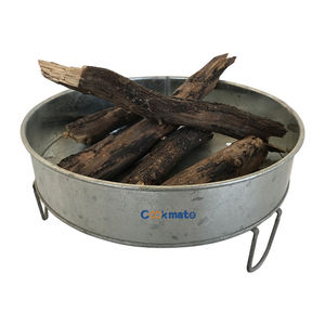 Barbecue portable en métal <span class=keywords><strong>avec</strong></span> plateau à charbon et poignée en <span class=keywords><strong>bois</strong></span>, support de seau pour barbecue - Product Image 3