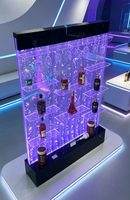Étagères à vin et mur décoratif en acrylique transparent avec éclairage LED, design moderne, pour la décoration de bar à domicile, toutes saisons, vente en gros