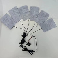 Élément chauffant électrique personnalisé 5V, coussin chauffant pour vêtements, 6 pièces connectées avec un câble USB et un interrupteur, taille 10x15cm