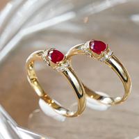 H & F Top vente véritable rubis 18k bague en or taille ovale diamant naturel AU750 AU585 AU375 vraie pierre précieuse pour les femmes pour les mariages