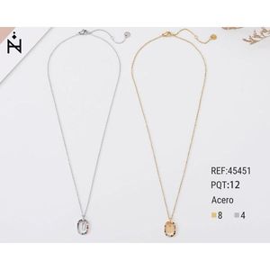 Collana con Ciondolo a Forma di Lettera U con Diamante, Taglio Ovale 10x15Cm, Minimalista in Acciaio Oro e Argento, per Uso Quotidiano Unisex - Product Image 1