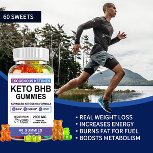 Usine OEM/ODM : Gummies Keto BHB personnalisées 20000 mg, sans sucre, brûleur de graisse cétone, sans danger pour les femmes enceintes, 60 gummies - Product Image 2