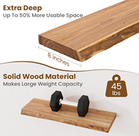 Support mural en bois minimaliste pour salon moderne, décoration intérieure, support de rangement flottant pour la maison et le bureau