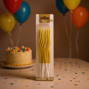 Velas Espirales Doradas Party Love, 12 Piezas, 11 cm, sin Humo, Decoración para Pastel de Cumpleaños, para Fiestas - Product Image 2