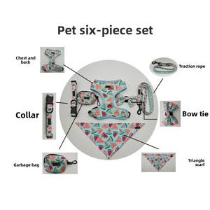 Set tali kekang anjing enam potong kualitas tinggi <span class=keywords><strong>Harness</strong></span> dada bernapas Mewah kerah anjing peliharaan tersedia Kecil Sedang besar XL - Product Image 2