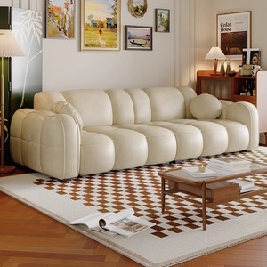 Ensemble modulaire sectionnel moderne en cuir véritable de luxe - canapé et fauteuil individuel pour salon - Product Image 1