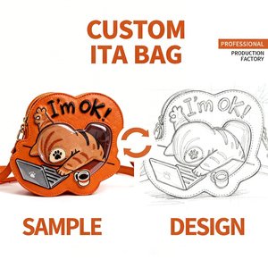 Sac à main Ita mini <span class=keywords><strong>en</strong></span> cuir PU personnalisé, motif animal, forme cœur, fenêtre transparente <span class=keywords><strong>en</strong></span> PVC, présentoir portable pour épingles, sac à bandoulière Ita à bas <span class=keywords><strong>prix</strong></span> - Product Image 4